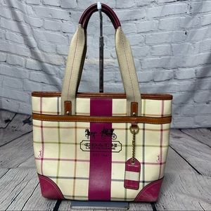 COACH Tattersall Heritage Striped Shoulder Bag No. A0868-12219